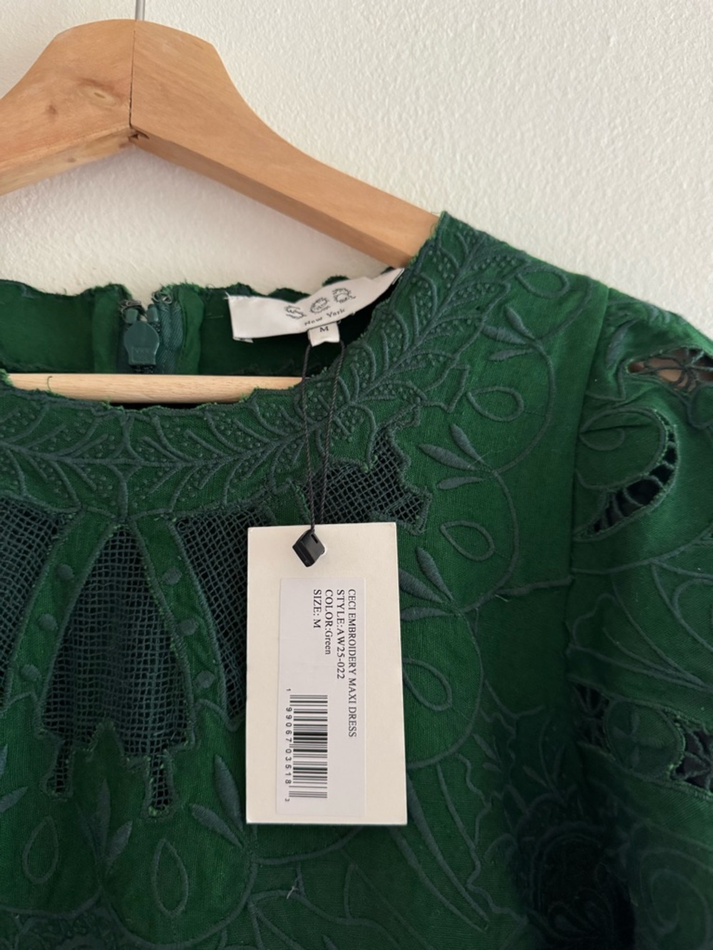 NWT Sea New York Ceci embroidery maxi dress green medium - Picture 9 of 11